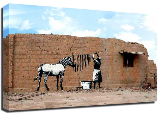 Banksy Zebra Stripes Canvas