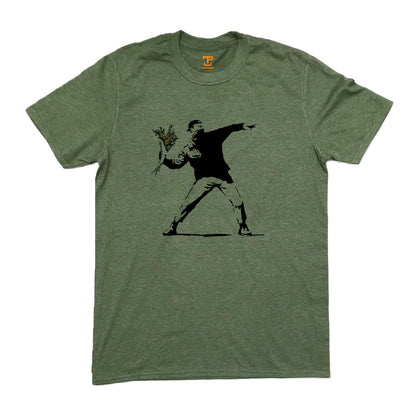 Banksy Flower Thrower Mens T-Shirt