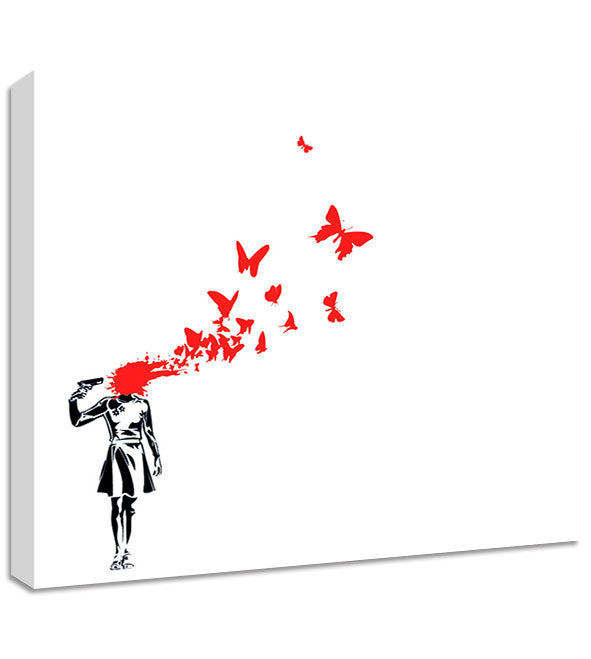 Banksy Suicide Butterfly Girl Canvas